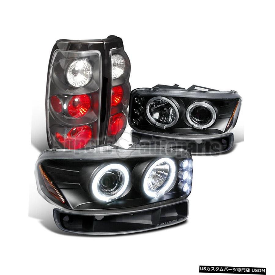 Tail light 1999-2003シエラフリートサイドプロジェクターヘッドライト+バンパー+テールランプ黒いこと  For 1999-2003 自動車-車、バイク、自転車-ライト、レンズ