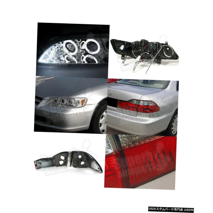 Tail light 1998-2000アコード4Dr LED Haloプロジェクターヘッドライト+テールライトデポレッド  For 1998-200の画像