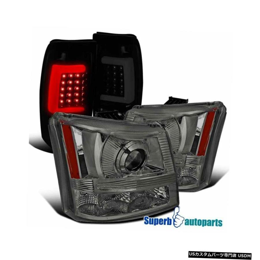 Tail light 2003-2006 Silverado Smoke 2in1ヘッドライトバンパーライト+ LEDテールブレーキランプ用  For