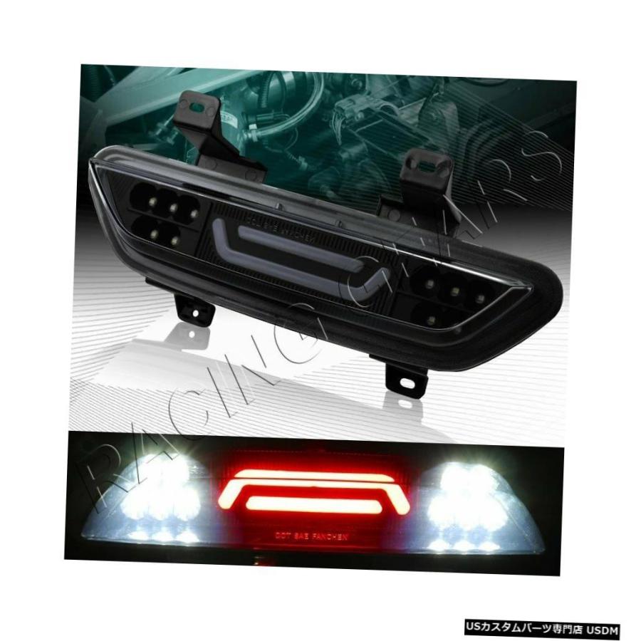 Tail light ブラック/スモーク3RDサードLEDバーリアブレーキストップテールライトフィット15-18フォードマスタング  BLACK/SM