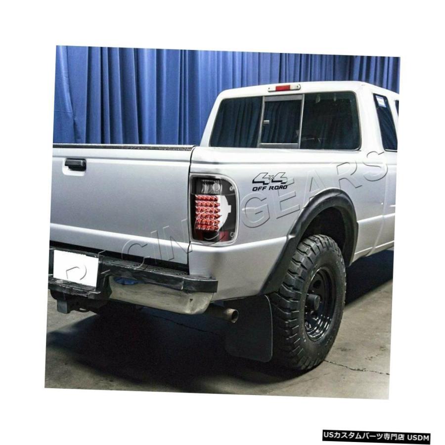 Tail light フィット1993-2000フォードレンジャーブラックハウジングクリアレンズLEDリアブレーキテールライト  FIT 1993-2