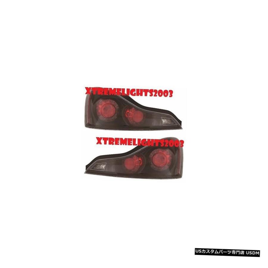 Tail light フィットインフィニティG37 Q60クーペ2008-2015ブラックテールライトテールライトリアランプ  FITS INFINI