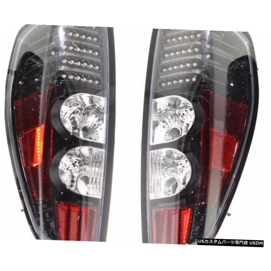 Tail light シボレーGMCコロラドキャニオンピックアップ2004-2012ブラックLEDテールライトテールライトペア  CHEVY GMC