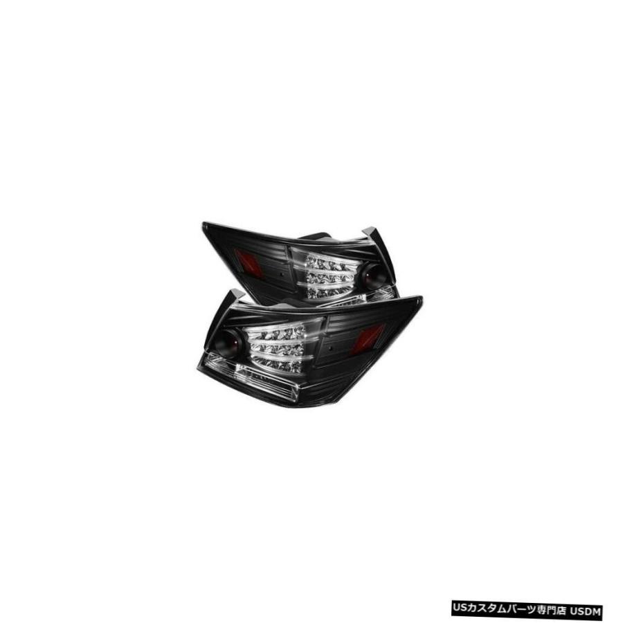 Tail light スパイダー5032621 LEDテールライトブラック2008-2012ホンダアコード2ピースブラック  Spyder 50326