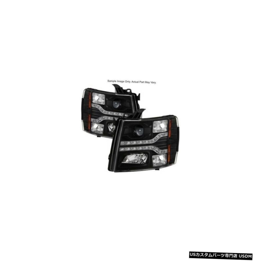ヘッドライト Spyder 5083524 Silverado 1500 / 2500HD / 3500HDのプロジェクターヘッドライト（ブラック）