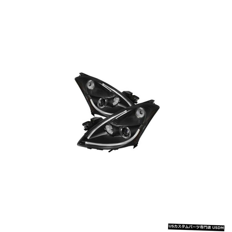 ヘッドライト スパイダー5076830 Halo DRL LEDプロジェクターヘッドライトブラック10-12アルティマNEW  Spyder 5076