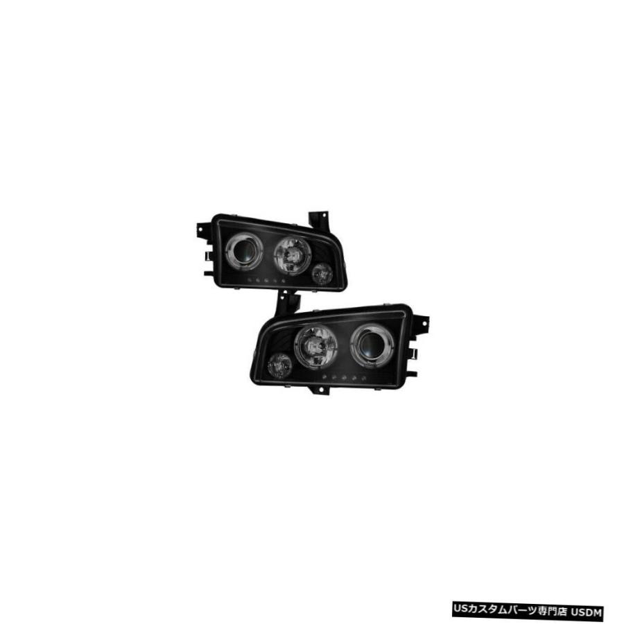 ヘッドライト Spyder 5078353ハローLEDプロジェクターヘッドライトブラック06-10ダッジチャージャー用NEW  Spyder 5078