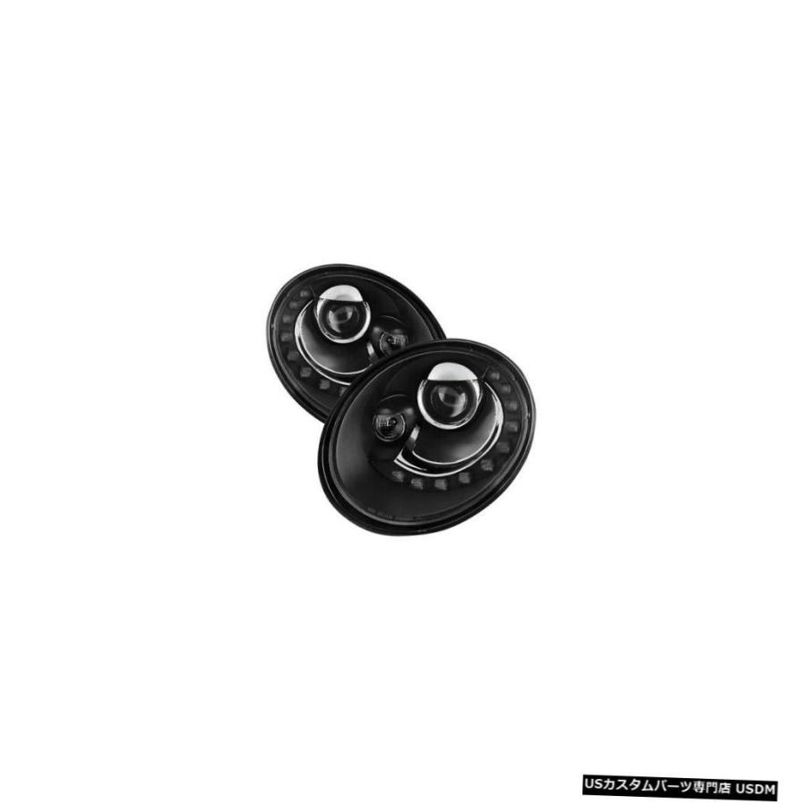 ヘッドライト Spyder 5080929 06-10フォルクスワーゲンビートル用DRL LEDプロジェクターヘッドライトブラックNEW  Spyde