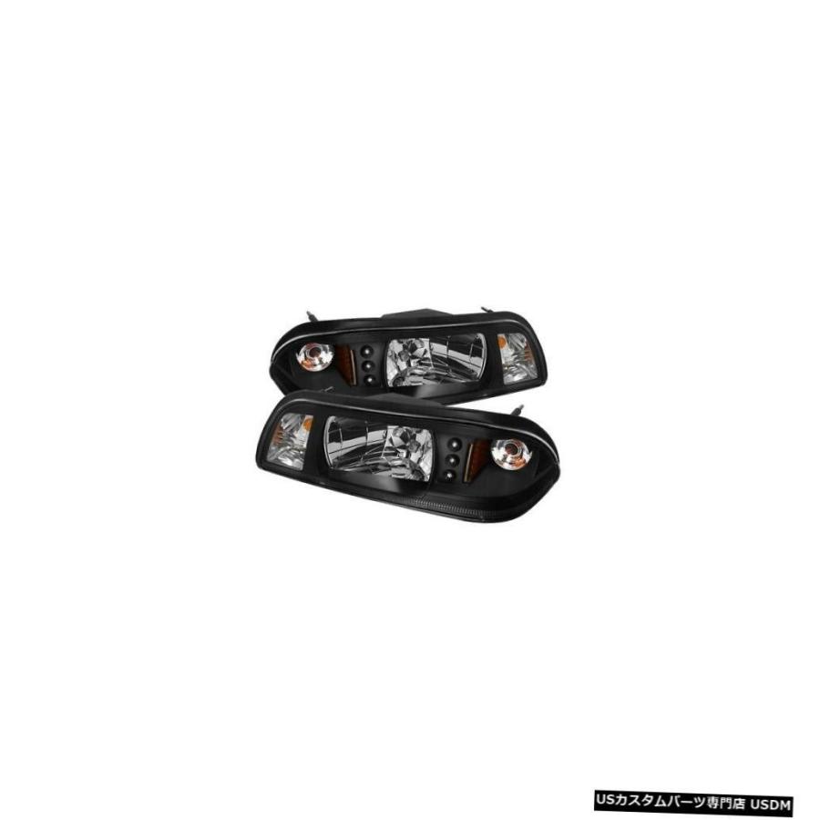 ヘッドライト スパイダー5012531 LEDクリスタルヘッドライトブラック1987-1993フォードマスタング2pc NEW  Spyder 501