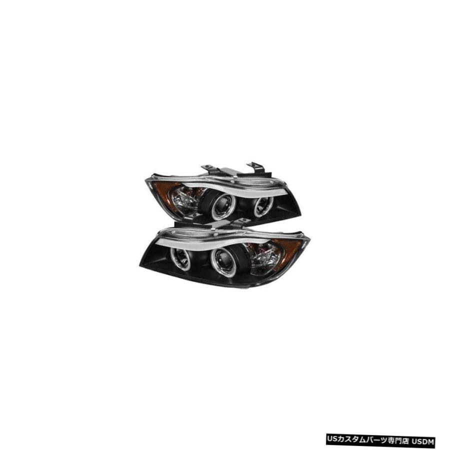ヘッドライト スパイダー5029652 CCFLハロープロジェクターヘッドライトブラック07-08 BMW 335xi 2pc NEW  Spyder