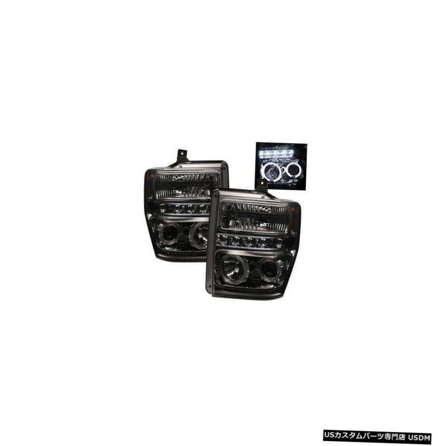 ヘッドライト スパイダー5010599ハローLEDプロジェクターヘッドライトブラック08-10フォードF450 SD 2個用NEW  Spyder 5