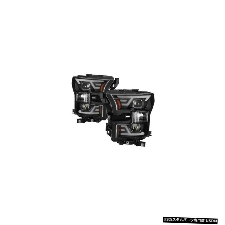 ヘッドライト スパイダー9042935 DRL LEDライトバープロジェクターヘッドライトブラック15-17 F150用NEW  Spyder 904