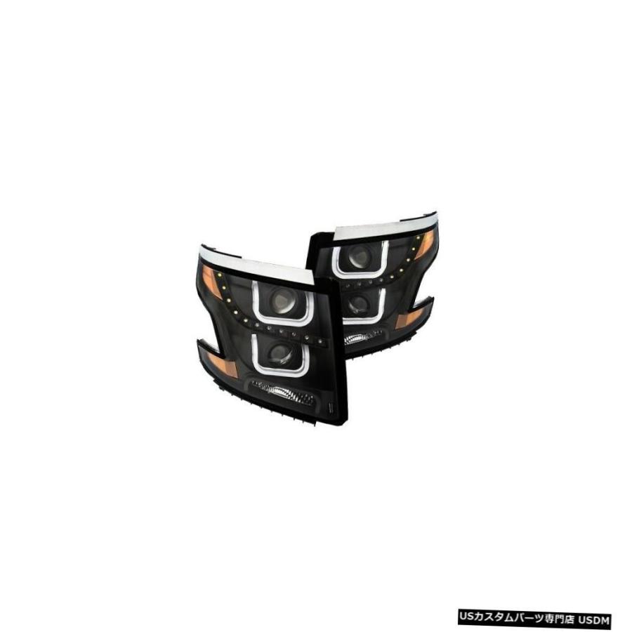 前照灯 Anzo 111340プロジェクターヘッドライトセットアンバー2pc 15-19シェビータホ用U赤ちょうちん付き添い人NEW  Anzo 111340 自動車-その他ライト