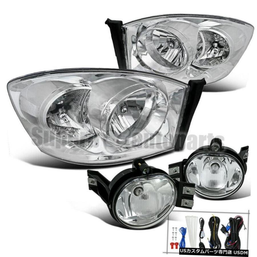 2006-2008ダッジラムヘッドライト+バンパーフォグランプ用 For 2006-2008 Dodge Ram Headlight+Bumper Fog Lights