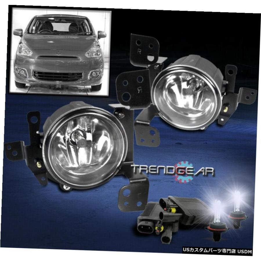 14 15三菱MIRAGE BUMPER DRIVING CHROME FOG LIGHT LAMP W / 8000K HID + HARNESS 14 15 MITSUBISHI MIRAGE BUMPER DRIVING CHROME FOG LIGHT LAMP W/8000K HID