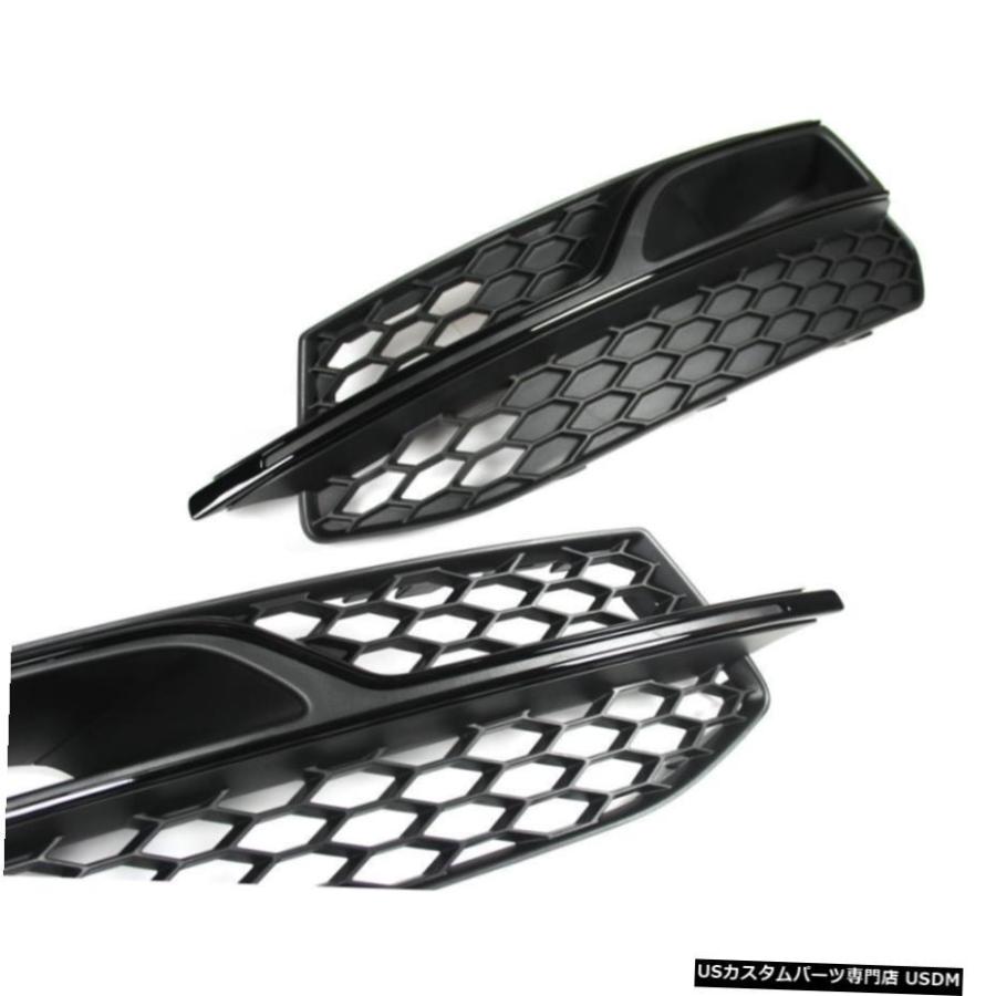 黒のサテンでアウディS3 8VオリジナルバンパーグリルS3下バンパー霧ライトグリル Audi S3 8V original Bumper Grill S3 lower bumper fog light grills in blac_1