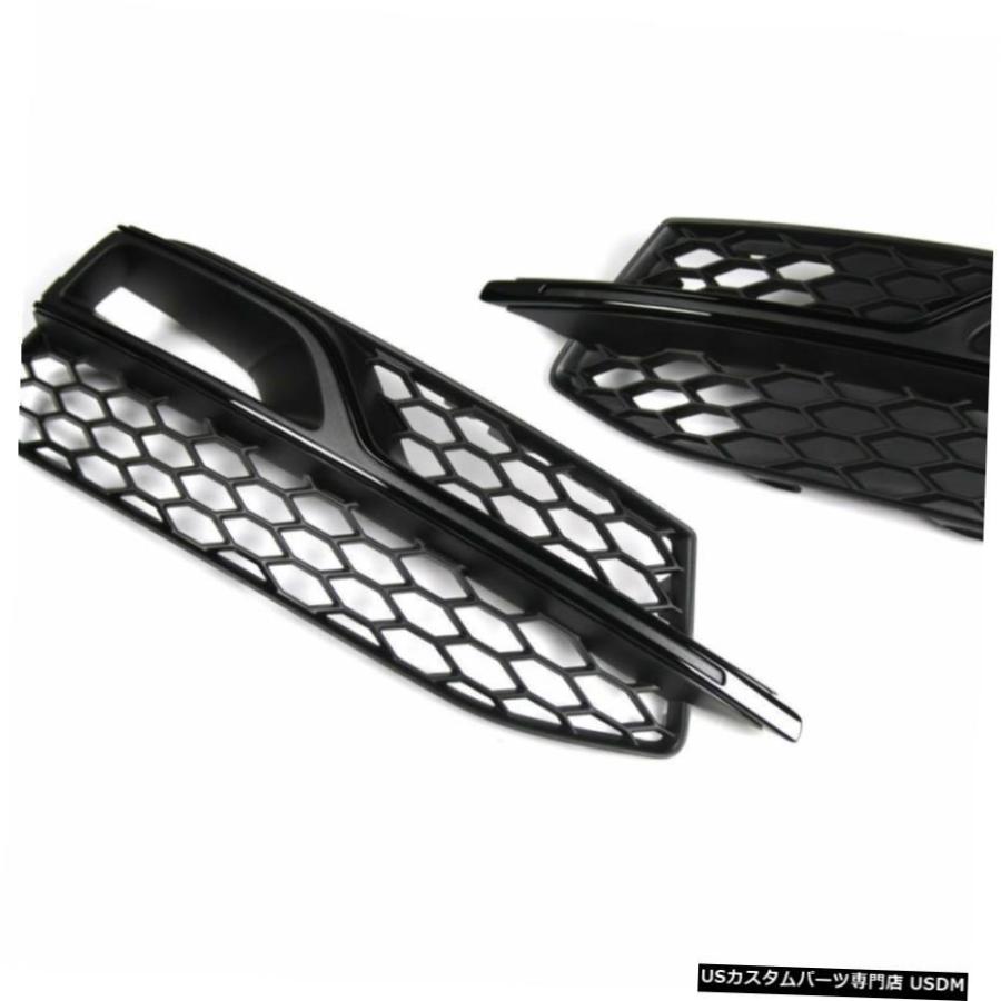 黒のサテンでアウディS3 8VオリジナルバンパーグリルS3下バンパー霧ライトグリル Audi S3 8V original Bumper Grill S3 lower bumper fog light grills in blac_2