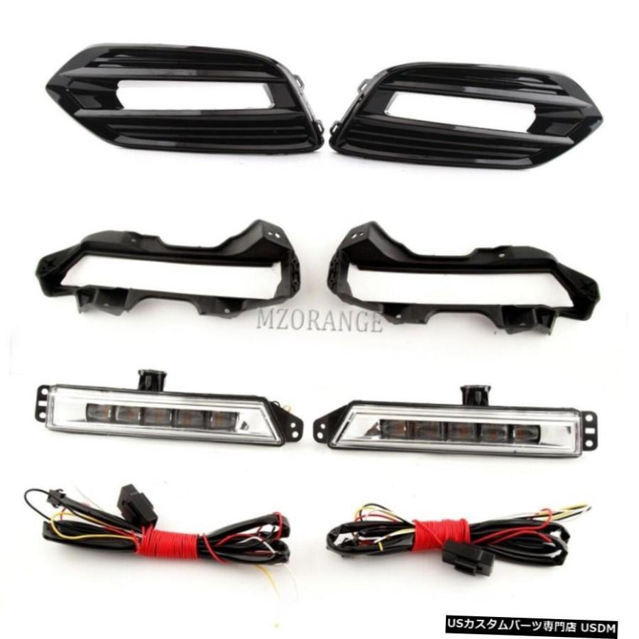 ライトドライビングフォグランプDRL用ホンダHRV HRV 2019+ランニングホワイトLED昼間 LED Daytime Running Light Driving Fog Lamp DRL For Honda HR-V HRV 201_1