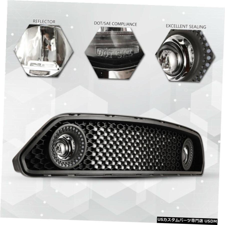 Ford mustang フォード・マスタング LEDグリル フォードマスタング15-17クリアレンズ上部グリルLED DRLフォグランプ