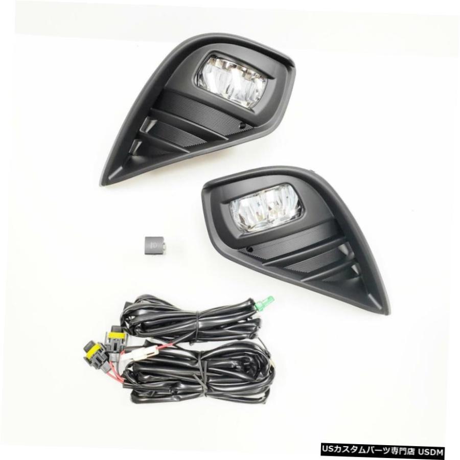 20-21トヨタハイランダークリアレンズ向こう正面LEDフォグライトのw /ベゼルスイッチの架線の For 20-21 Toyota Highlander Clear Lens Front LED Fog Light w/ Bezel