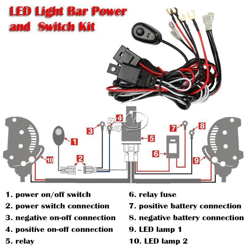 12V / 40A LED FOG WORK明かり駆動動力導線LOOM馬具KITボタンスイッチリレー 12V/40A LED FOG WORK DRIVING LIGHT WIRING LOOM HARNESS KIT BUTTON SWITCH RELAY ライト、レンズ-その他ライト-自動車