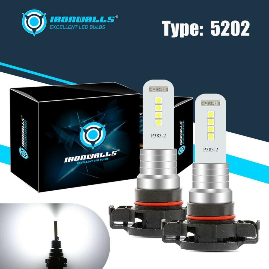 2PCS 100W H16 5202 LED照明ランプ6000K XENON WHITE DRL FOG LIGHT駆動動力弁膜 2PCS 100W H16 5202 LED LAMP 6000K XENON WHITE DRL FOG LIGHT DRIVING BULB 自動車-その他ライト-車、バイク、自転車