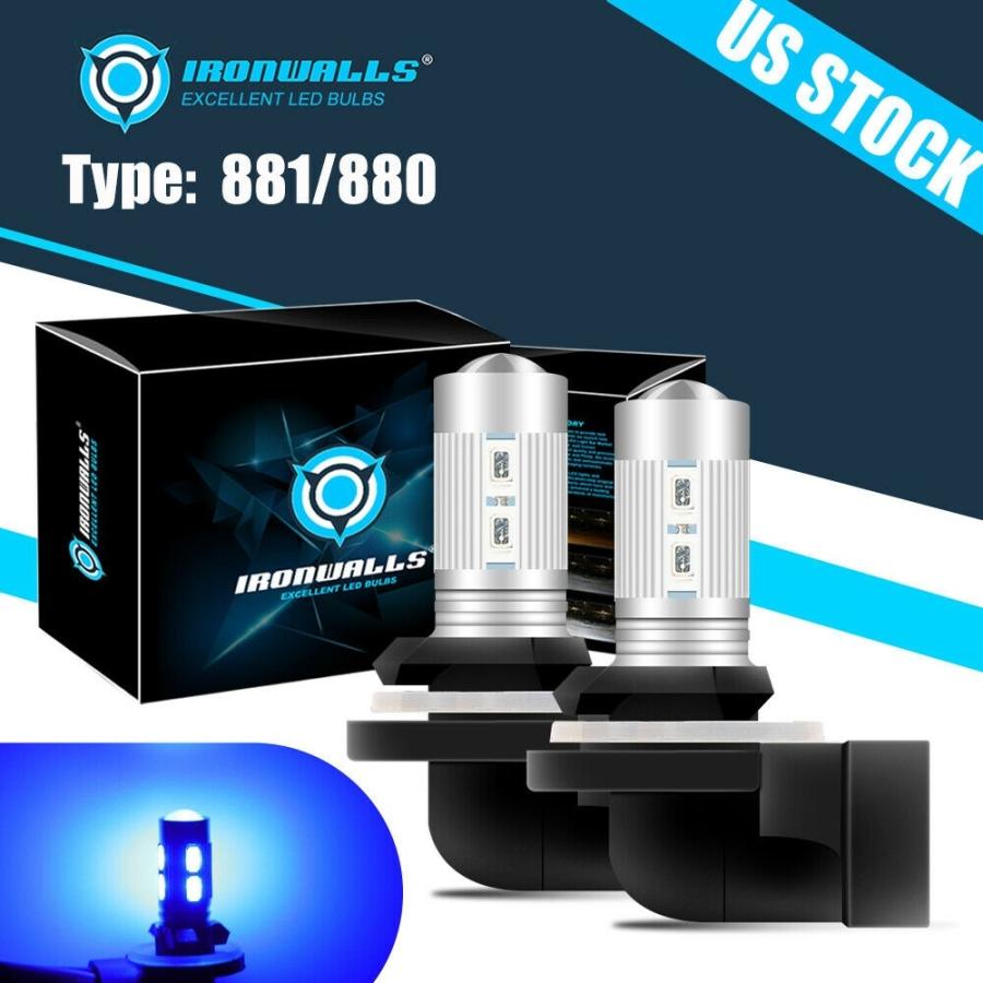 IRONWALLS 881 892 893 LED蒸気霧白熱電球の取り替えっこ一揃いの道具8000??LM 55Wウルトラ青碧 IRONWALLS 881 892 893 LED Fog Light Bulb Conversion Kit 8000LM 55W Ultra その他ライト-ライト、レンズ-車、バイク、自転車