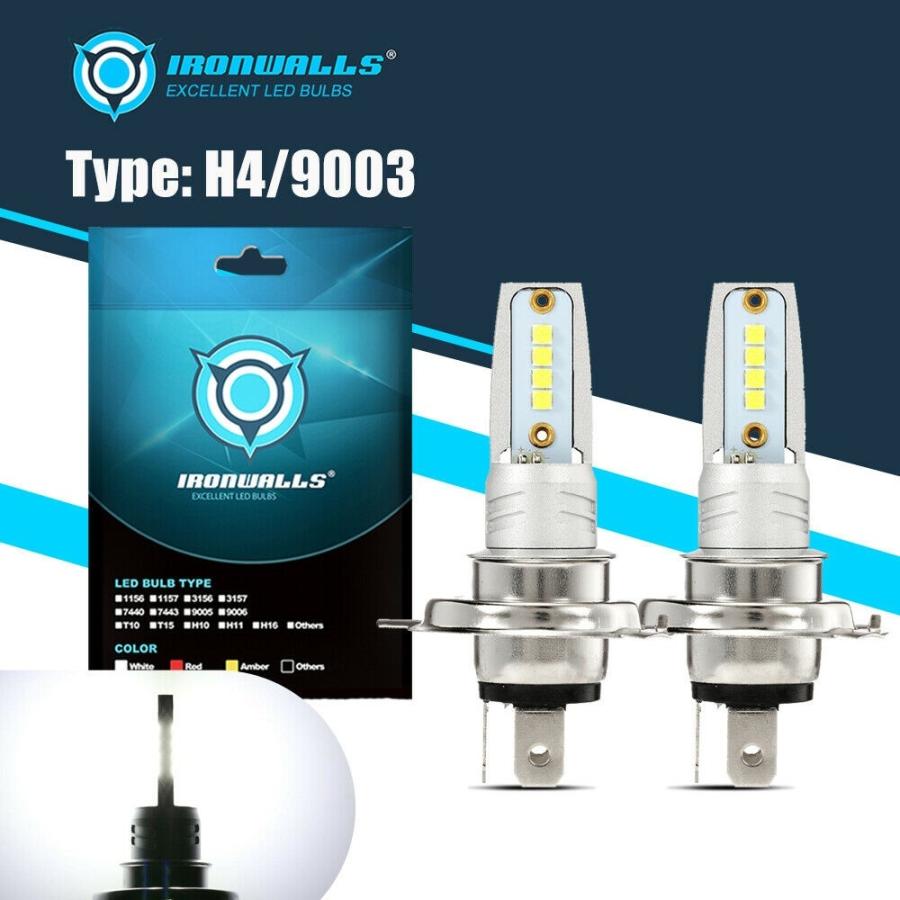 2個H4 HB2 9003 6000K 100W LEDヘッドライトフォグライトビームの御機嫌力強さ白熱電球 2Pcs H4 HB2 9003 6000K 100W LED Headlight Fog Light Beam High Power Bulbs ライト、レンズ-車、バイク、自転車