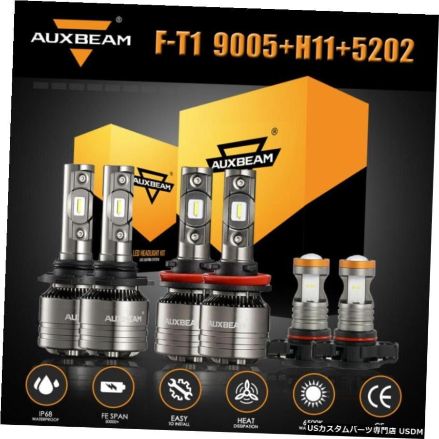 1500 2007-2013 GMCシエラのためAUXBEAM 9005 H11 LEDヘッドライトキット+フォグライト5202 AUXBEAM 9005 H11 LED Headlight Kit+Fog Light 5202 for GMC Sierr