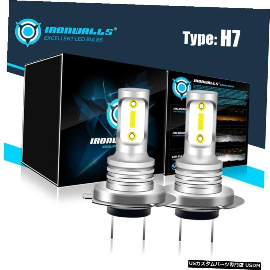 IRONWALLS H7 LED前照灯根球の取り替えっこ一揃いの道具高低ビームフォグランプ6000K IRONWALLS H7 LED Headlight Bulbs Conversion Kit High Low Beam Fog Lights 6000 その他ライト-ライト、レンズ