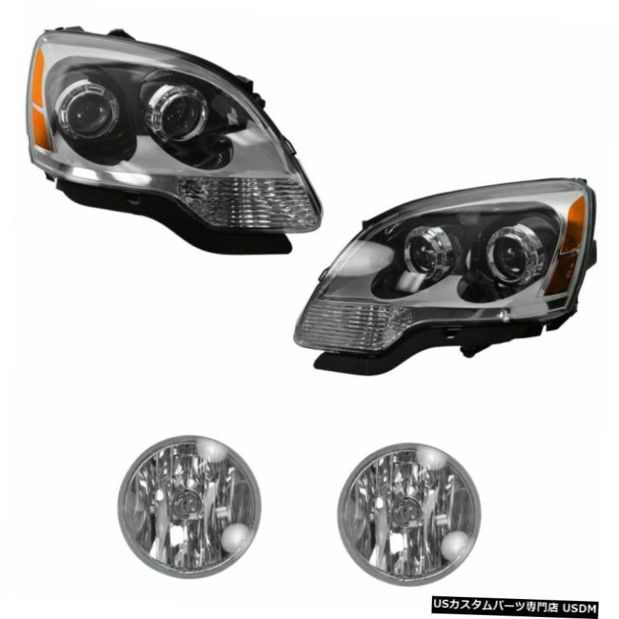 GMCアカディアSUVの新4のヘッドライトフォグドライビングライトランプキットLH RHセット Headlight Fog Driving Light Lamp Kit LH RH Set of 4 for GMC Acadia