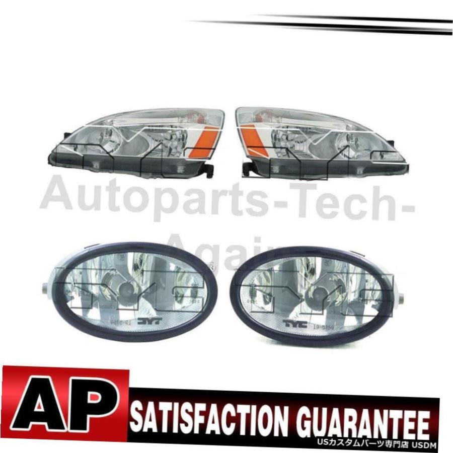 アコードのために4のTYCヘッドライトアセンブリフォグライトアセンブリは、左右のセット TYC Headlight Assembly Fog Light Assembly Left Right Set Of 4 For