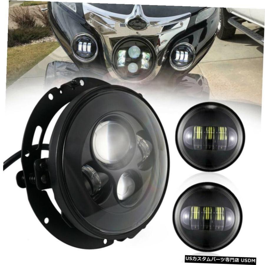 7\" LEDヘッドライトハイ/ロービーム+ 4.5\" フォグライト用ハーレーファットボーイFLSTF 2010年から2017年 7\" LED Headlight Hi/Low Beam + 4.5\" Fog Light For