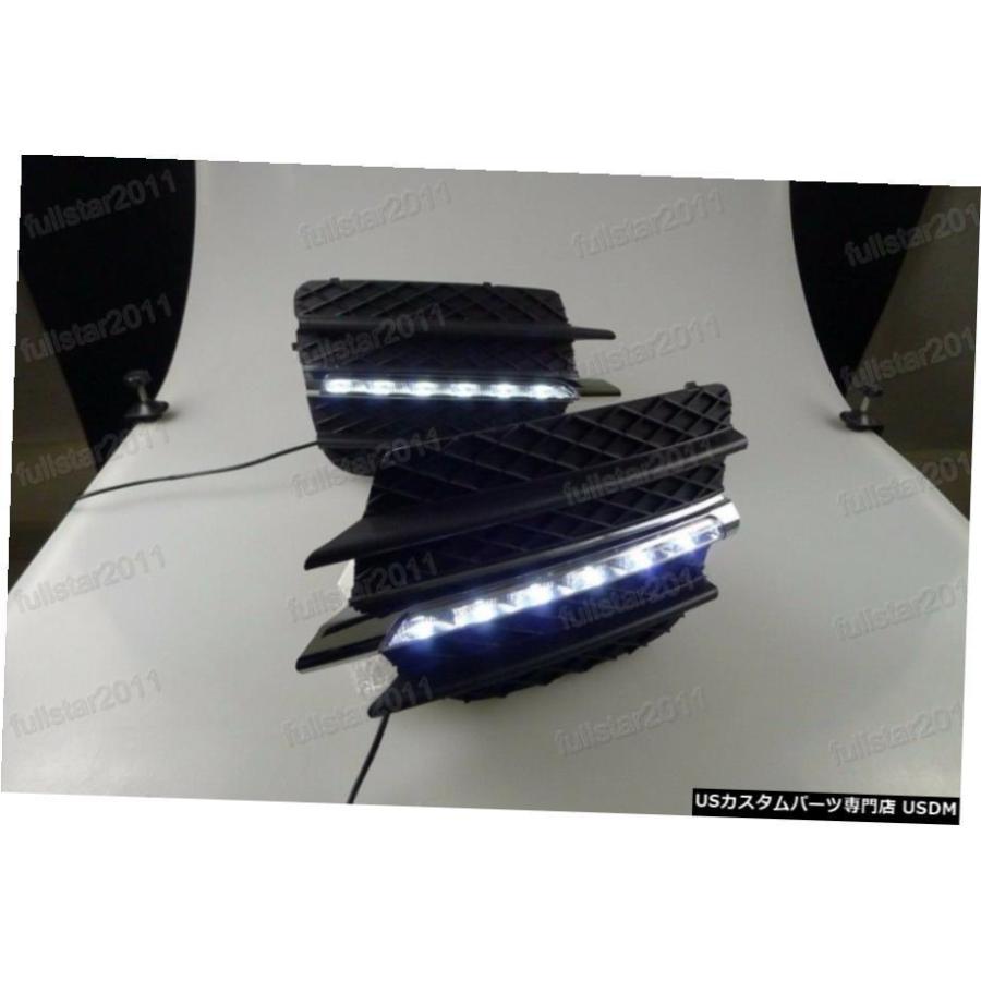 1セットホワイトLED DRL昼間ライトフォグランプ用BMW X6 E71を実行している2009年から2012年 1Set White LED DRL Daytime Running Lights Fog Lamp For BMW X6