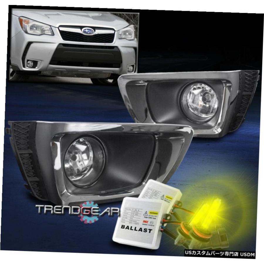 2014-2016 SUBARU FORESTER XT BUMPER FOG LIGHT LAMP CHROME W / 3000K HID +スイッチの FOR 2014-2016 SUBARU FORESTER XT BUMPER FOG LIGHT LAMP CHROME W/3
