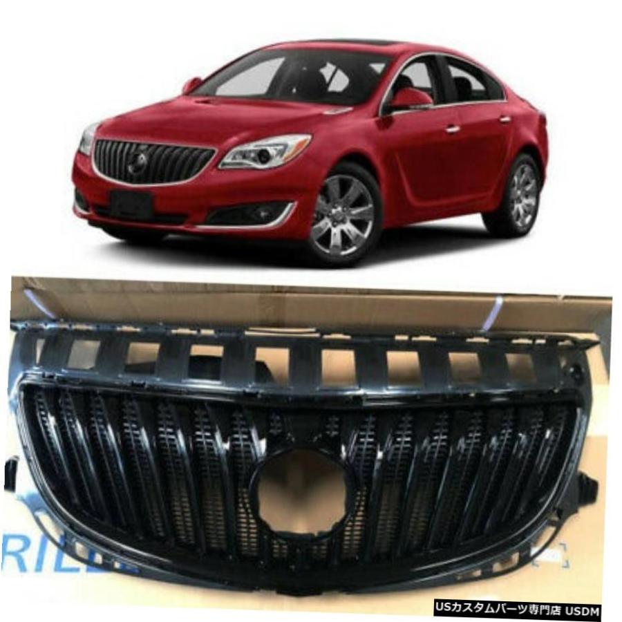 グリル 2015 2016 2017ビュイックリーガルのためのグロスブラックフロントバンパーグリルグリルアセンブリ Gloss Black Front Bumper Grill Grille As