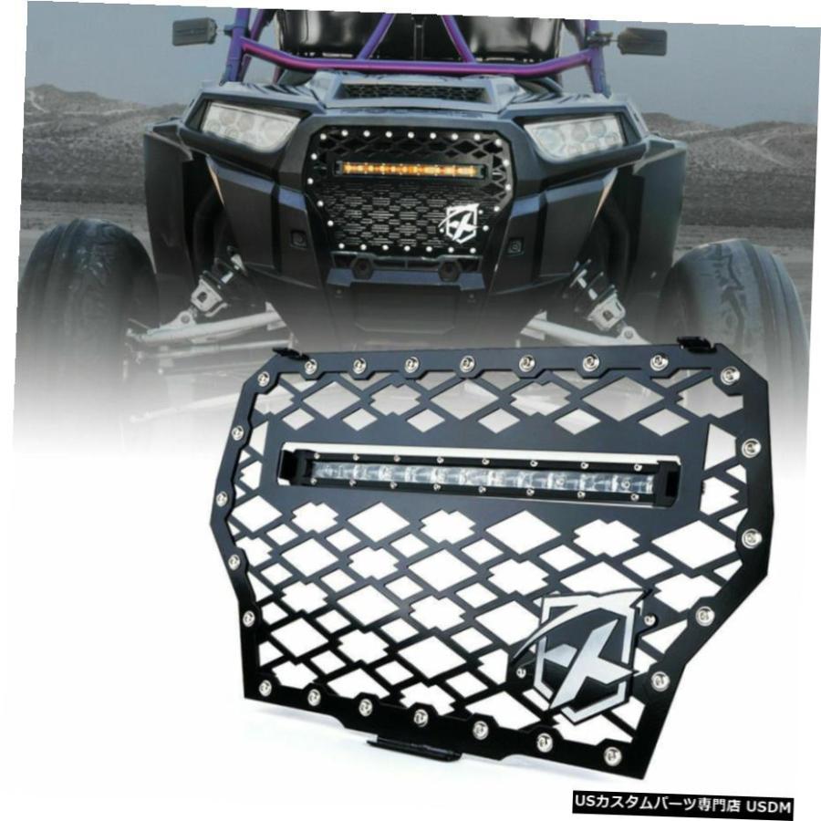 グリル ポラリスRZR XP千ターボ用/ 14インチLEDライトバーワットXpriteスチールグリルメッシュ Xprite Steel Grille Mesh w/ 14inch LED Light Bar fo