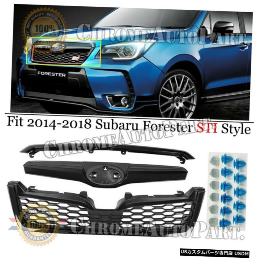 グリル STI-スタイルマットブラックフロント（ABS）グリルバンパーは