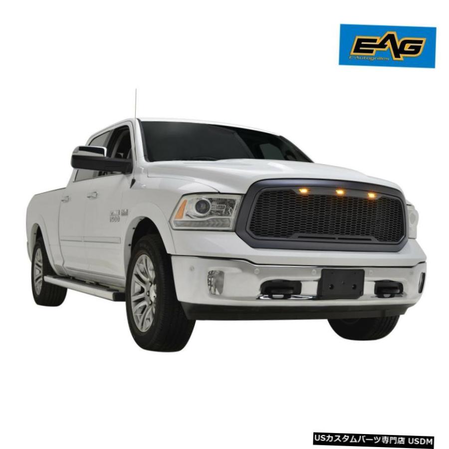 グリル 2013-2018ラム1500メッシュグリルグレーラプターグリルW /アンバーLEDライトのためのEAGフィット EAG Fit for 2013-2018 Ram 1500 Mesh Grille