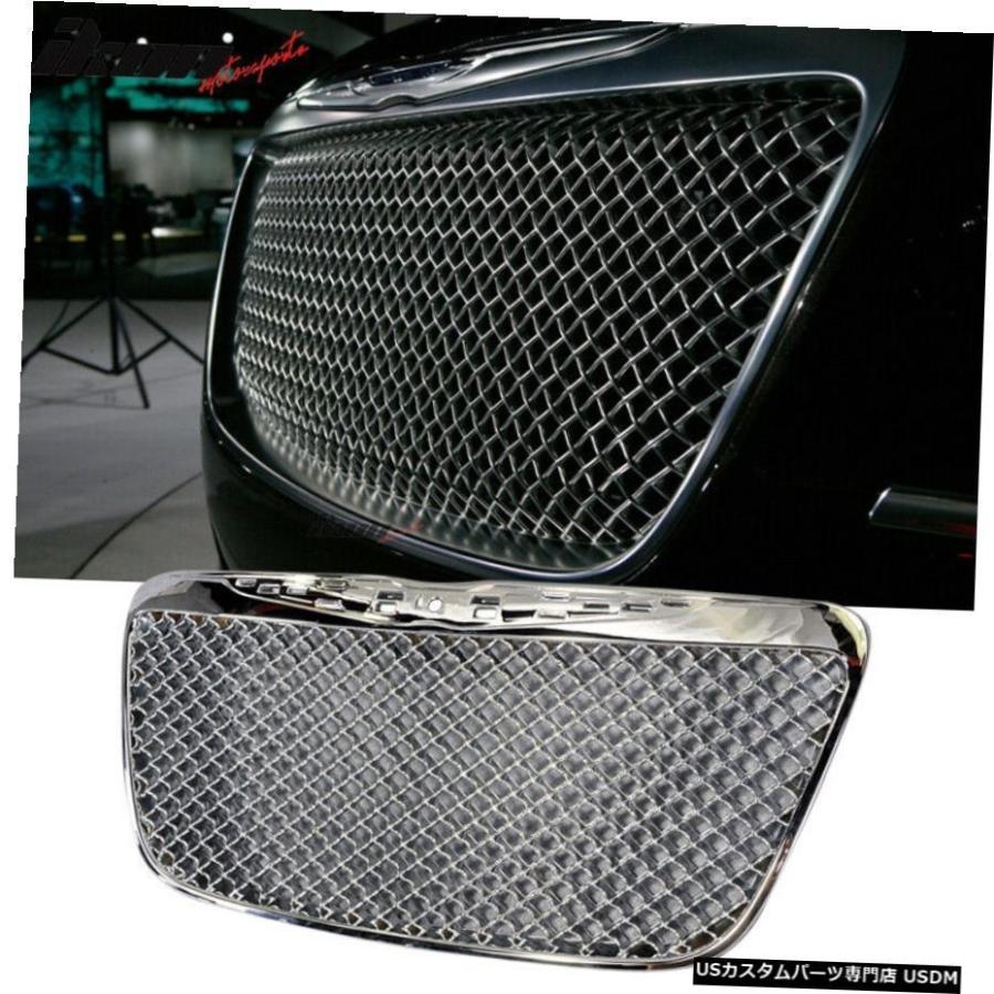 グリル Fits 11-14クライスラー300 300C B-スタイルフロントメッシュ