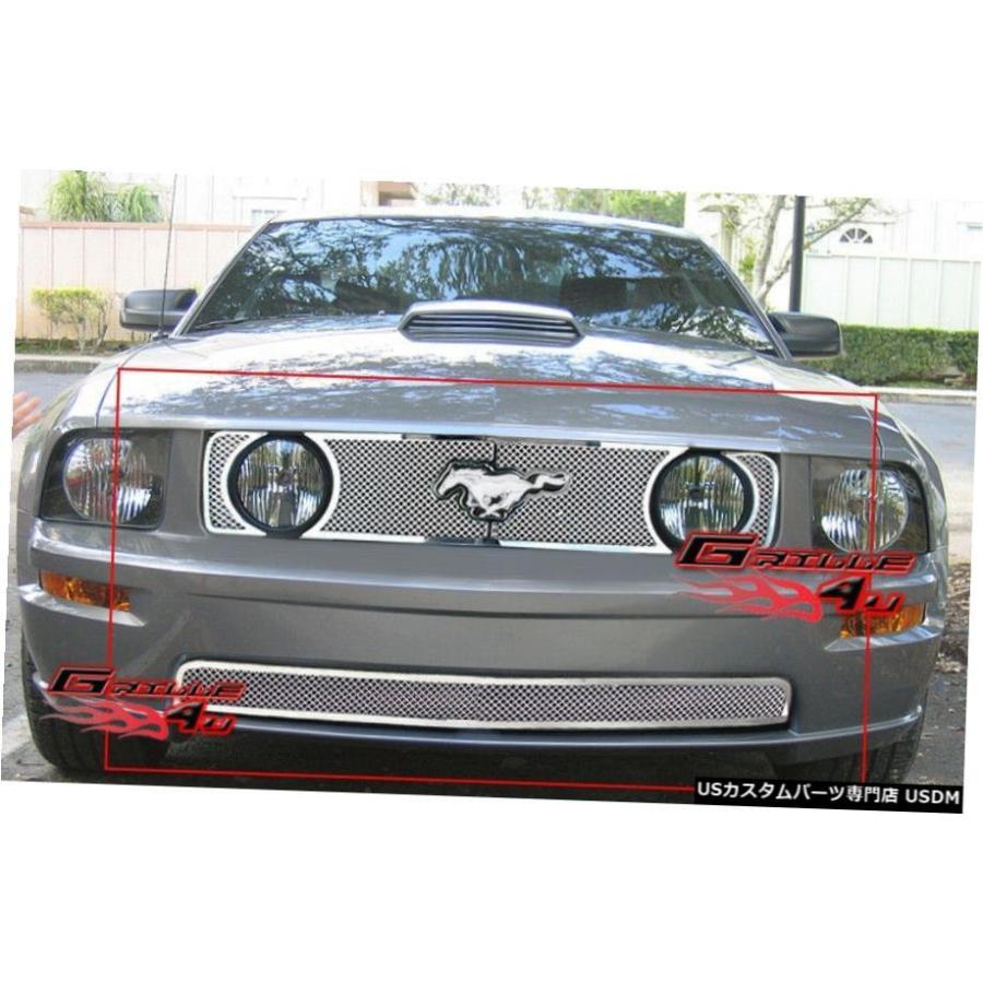 グリル Fits 2005-2009フォードマスタングGT V8ステンレス