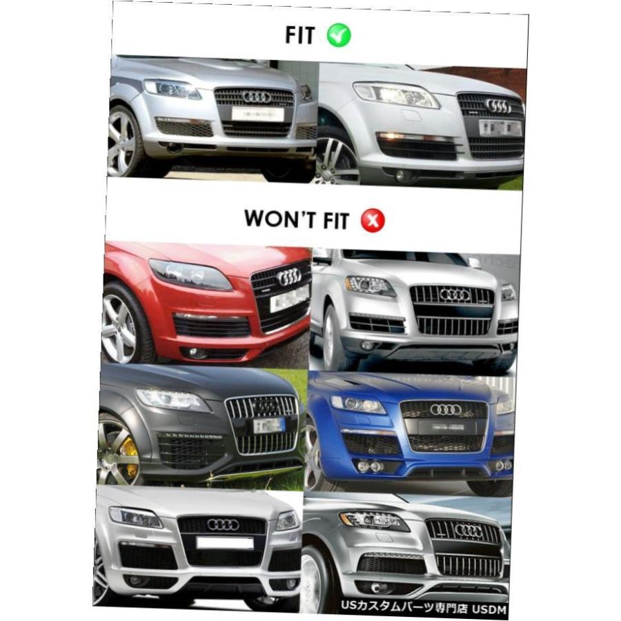 グリル Fits 2007-2015アウディQ7ステンレススチールブラックメッシュ 
