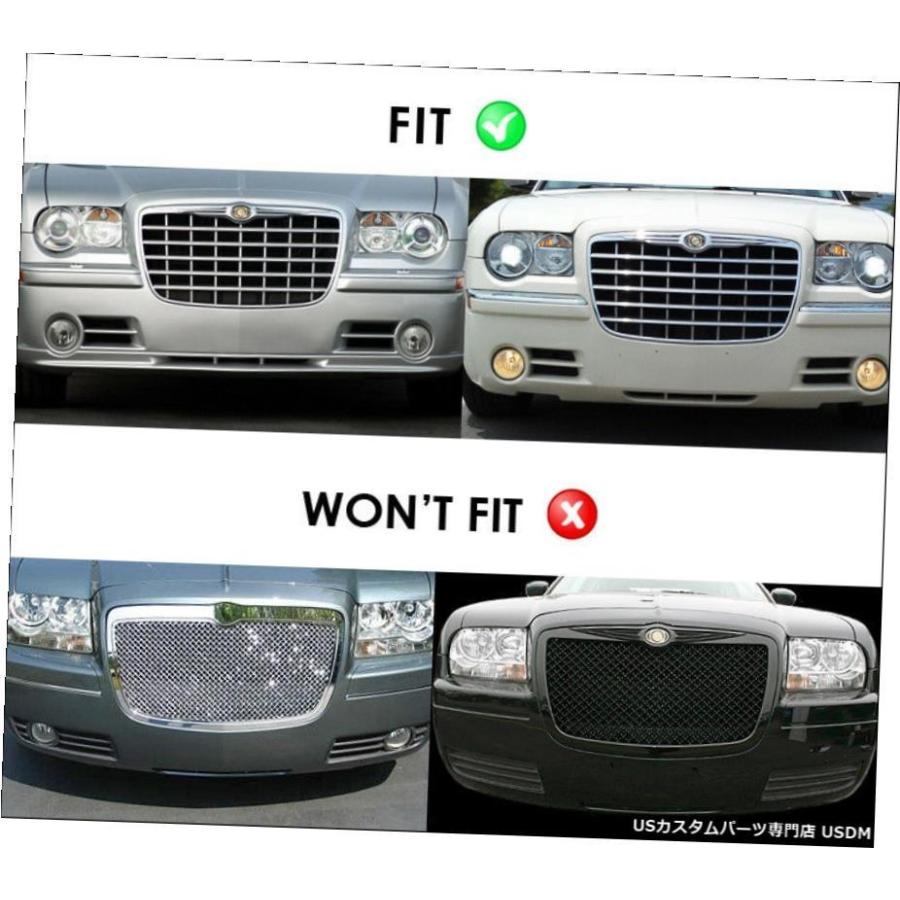 グリル Fits 2005-2010クライスラー300Cステンレスメッシュグリル