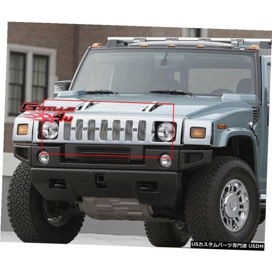 グリル Fits 2003-2007ハマーH2ビレットメインアッパーグリル 