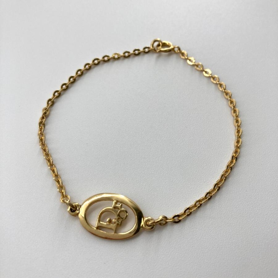 Dior ゴールド チャーム付きブレスレット Christian Dior CDロゴチャーム チェーン ブレスレット ゴールド : U