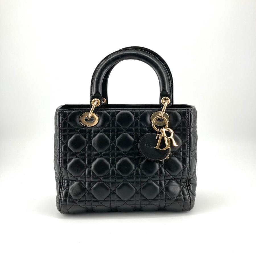 Christian Dior レディ ディオール カナージュ ハンドバッグ ブラック