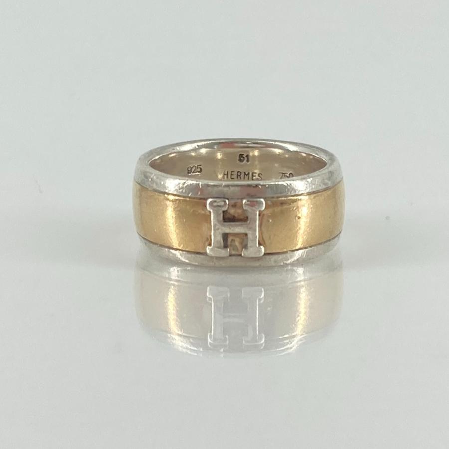 HERMES（エルメス） Hロゴ コンビネーション リング Ag925/750 8.76g 