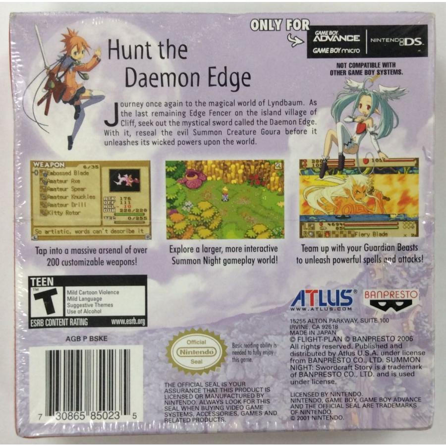 中古】GBA Summon Night: Swordcraft Story 2 (北米版 国内版本体動作