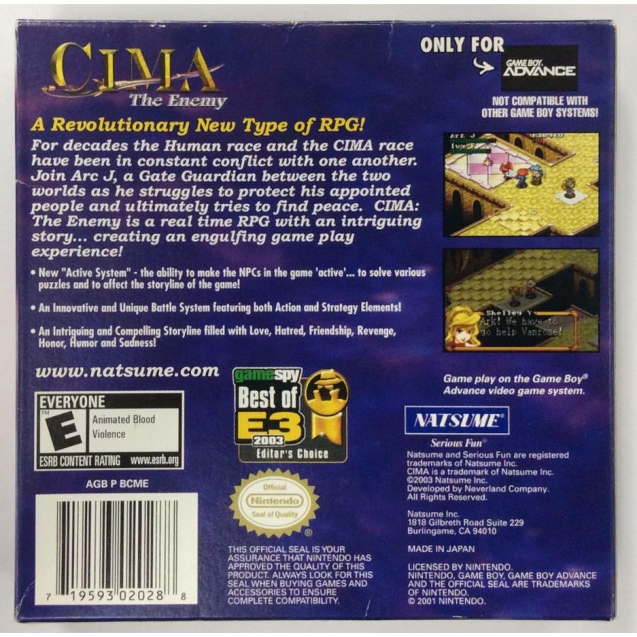 中古】GBA CIMA:The Enemy (北米版 国内版本体動作可)＊ゲームボーイ 