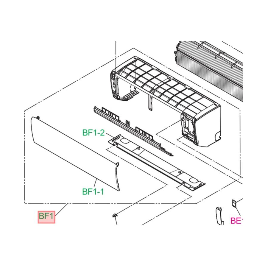 パナソニック Panasonic エアコン CS‐J283D用 前面グリル 部品番号